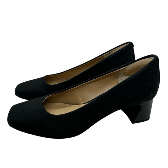 NYDJ Fay Stretch Pumps In BlackLast™ Denim Heel Comfort Work Shoes Sz 7.5 - Picture 3 of 14